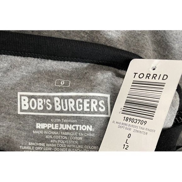 Ripple Junction L/0 Gray Bob's Burger Don't Have A Crap Attack Short Sleeve Tee - Picture 6 of 6